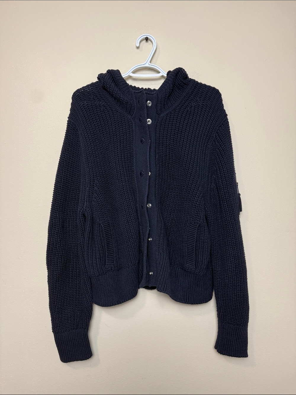 Banana Republic Navy Hooded Chunky Heavy Knit  Cardigan size XL